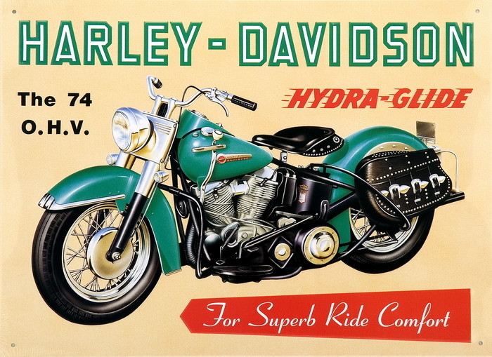 Metallschild HARLEY DAVIDSON - hydra glide