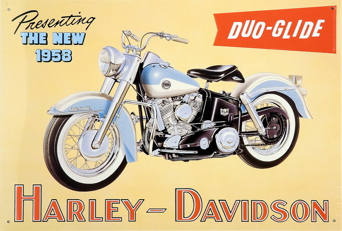 Metallschild HARLEY DAVIDSON - duo glide