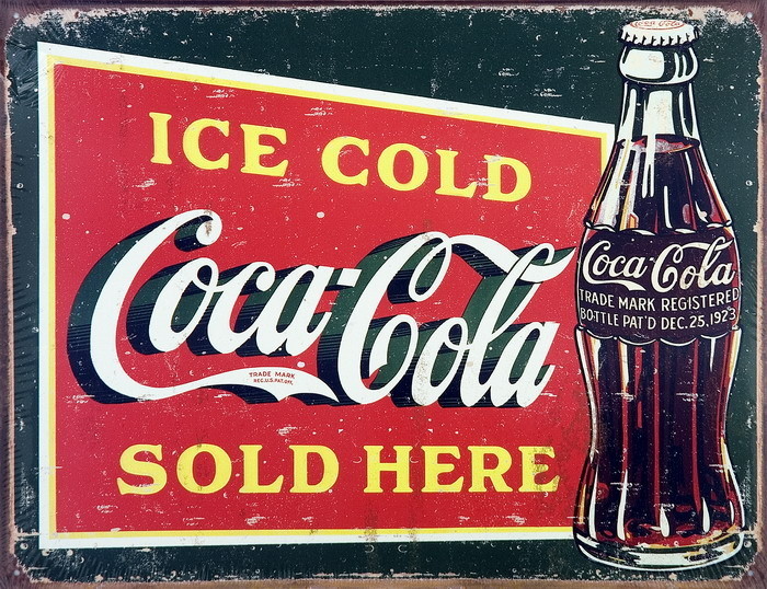 Metallschild COKE VINTAGE ICE COLD