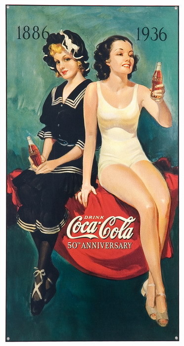 Metallschild COKE BATHING BEAUTIES