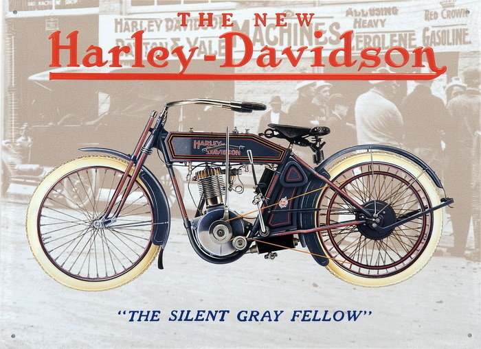 Metallschild HARLEJ DAVIDSON - old grey fellow