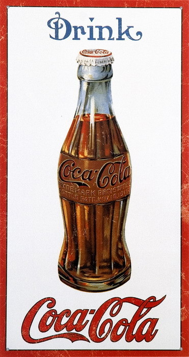 Metallschild COKE BOTTLE