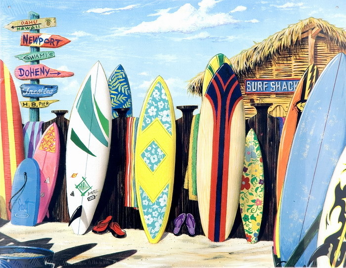 Plechová ceduľa SURF SHACK