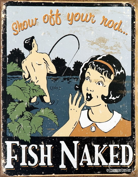 Metallschild FISH NAKED