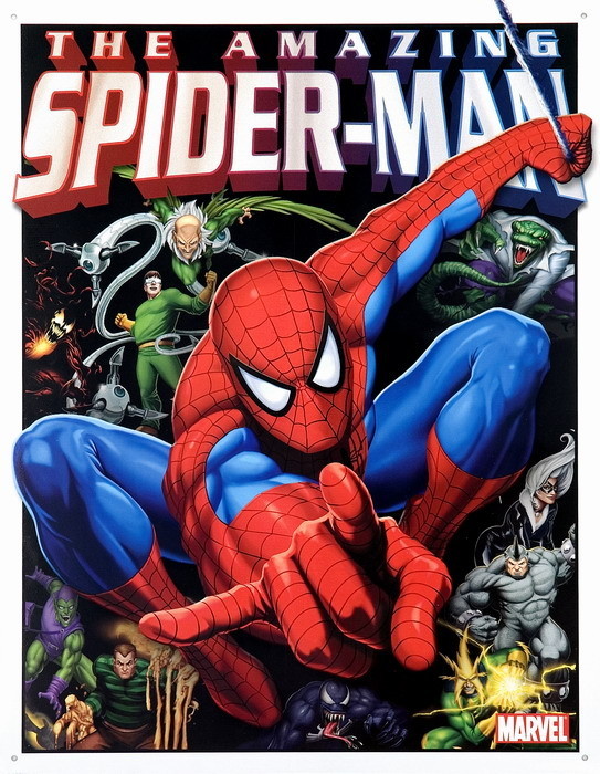 Metallschild SPIDERMAN UND SEINE FEINDE