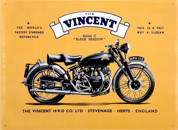 Metallschild VINCENT BLACK SHADOW