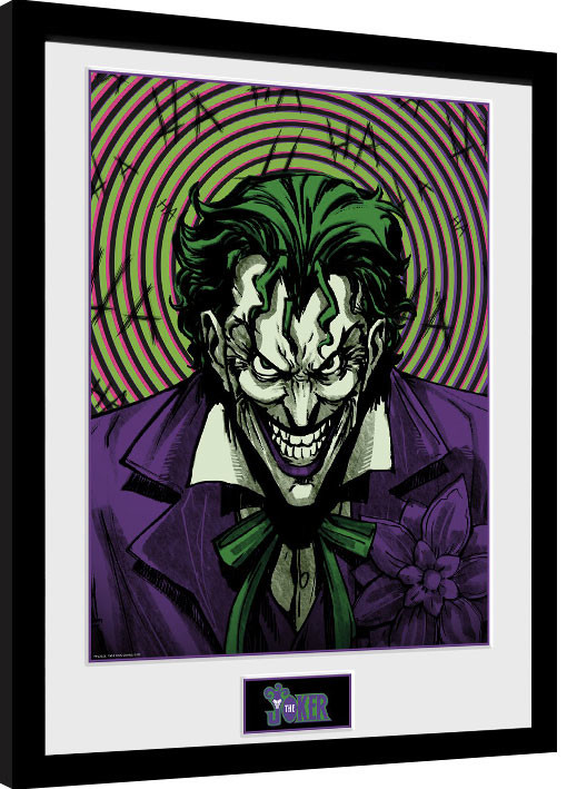 Gerahmte Poster DC Comics - Joker Insane