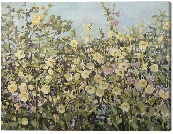 Obraz na płótnie Anne-Marie Butlin - Yellow Hollyhocks