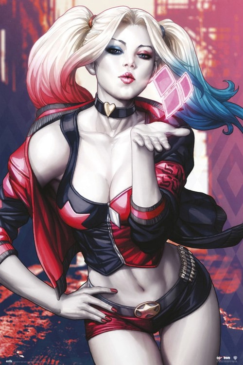 Plakát, Obraz - Harley Quinn - Kiss, 61x91.5 cm