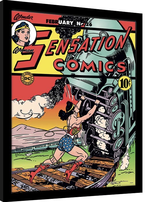 Poster incorniciato Wonder Woman - Train Tussle