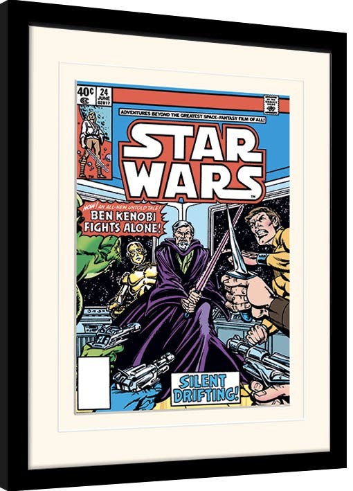 Gerahmte Poster Star Wars - Ben Kenobi Fights Alone