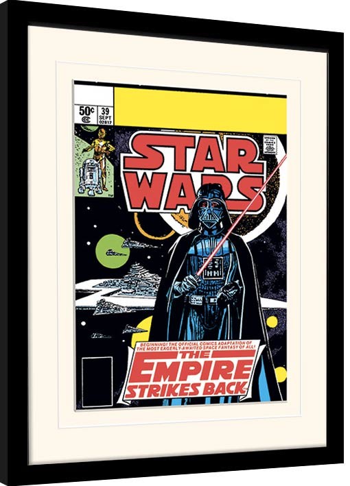 Ingelijste poster Star Wars - Vader Strikes Back