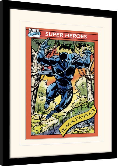 Poster incorniciato Marvel Comics - Black Panther Trading Card
