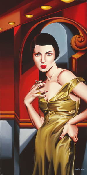 Levně Plakát, Obraz - Olive Satin Dress, Abel, Catherine, 20 × 40 cm