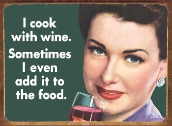 Metallschild COOK WITH WINE