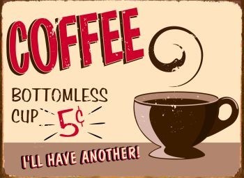 Metallschild COFFEE