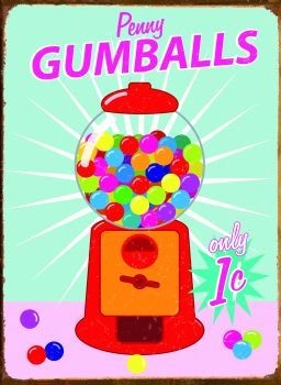 Metallschild PENNY GUMBALLS