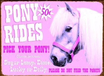 Metallschild PONNY RIDES