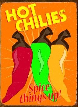 Metallschild HOT CHILIES