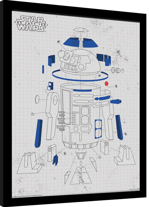 Framed Poster Star Wars The Last Jedi - R2-D2 Exploded View