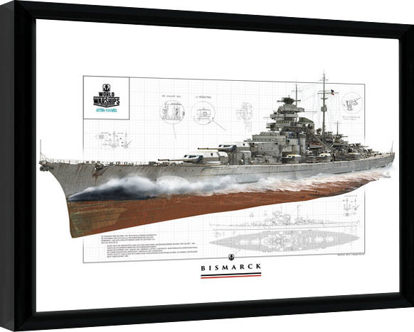 Poster incorniciato World Of Warships - Bismark