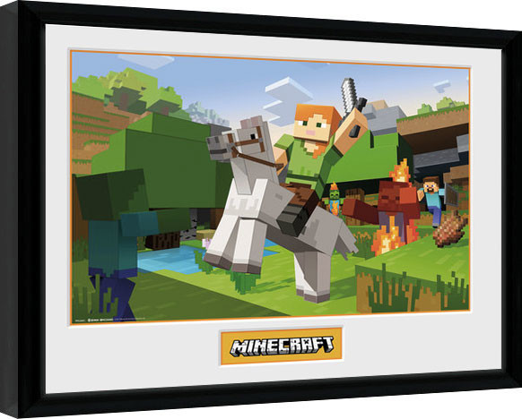 Zarámovaný plagát Minecratf - Zombie Attack