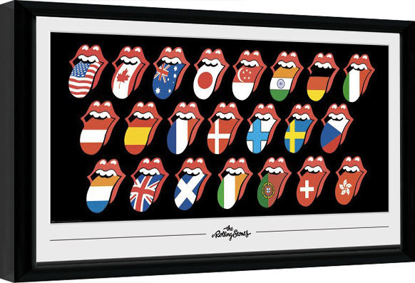 Ingelijste poster Rolling Stones - Tongues (Bravado)