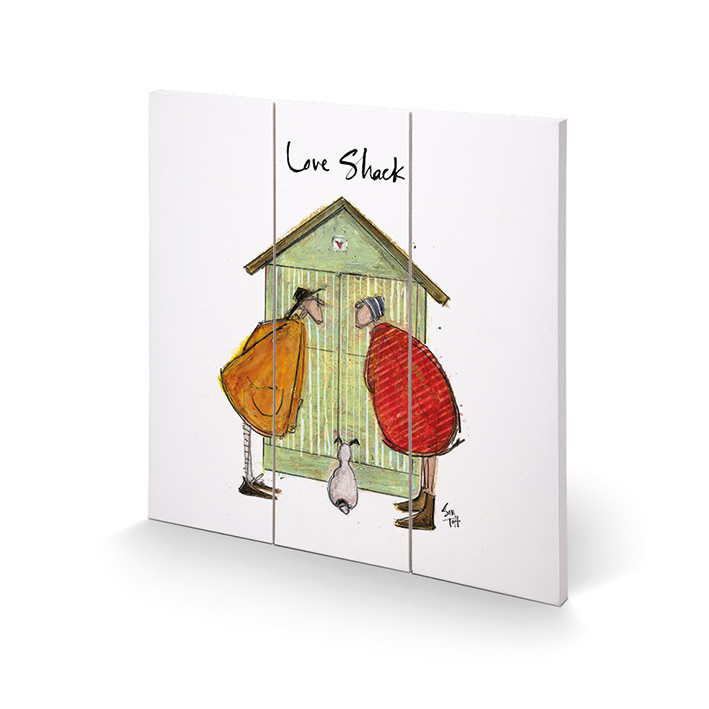 Levně Dřevěný obraz Sam Toft - Love Shack, 30 × 30 cm