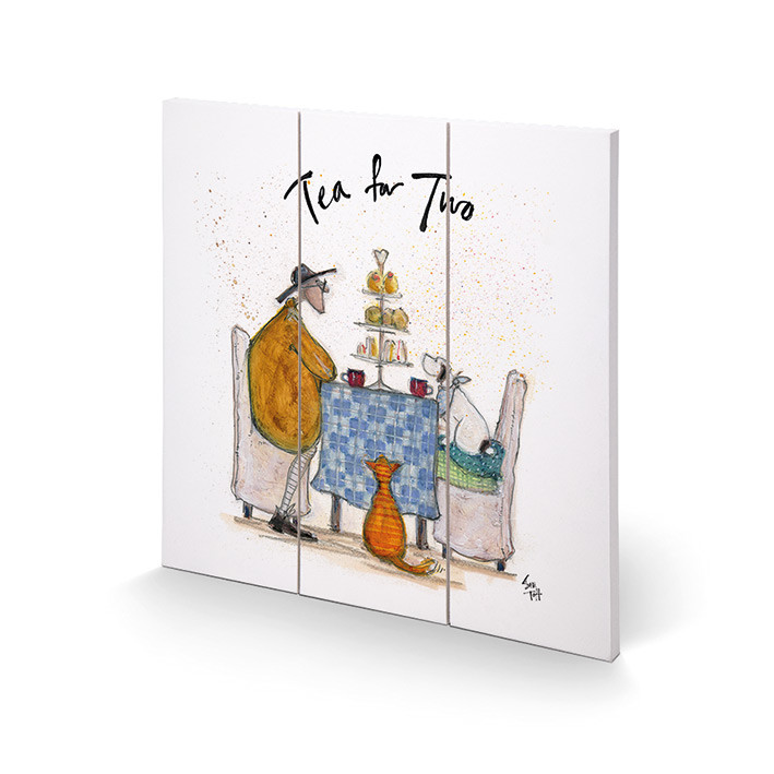 Levně Dřevěný obraz Sam Toft - Tea for Two - Colour, 30 × 30 cm