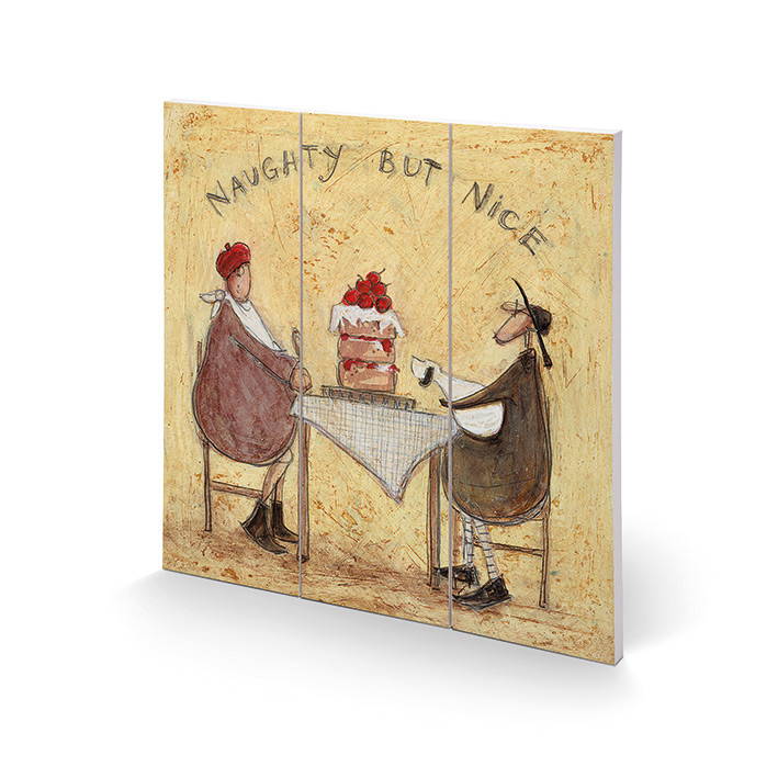 Levně Dřevěný obraz Sam Toft - Naughty But Nice, 30 × 30 cm