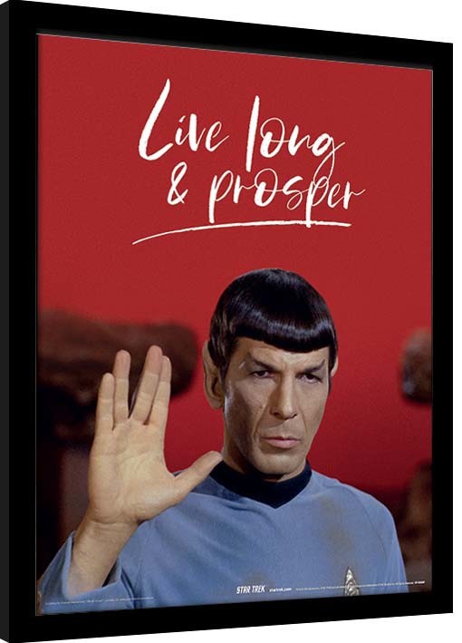 Ingelijste poster Star Trek - Live Long and Prosper