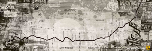 Poster Route 66 - route map