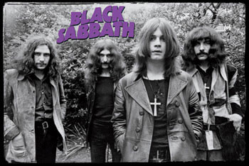 Poster Black Sabbath - group b&w
