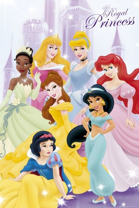 Poster DISNEY PRINCESS - 7 princess