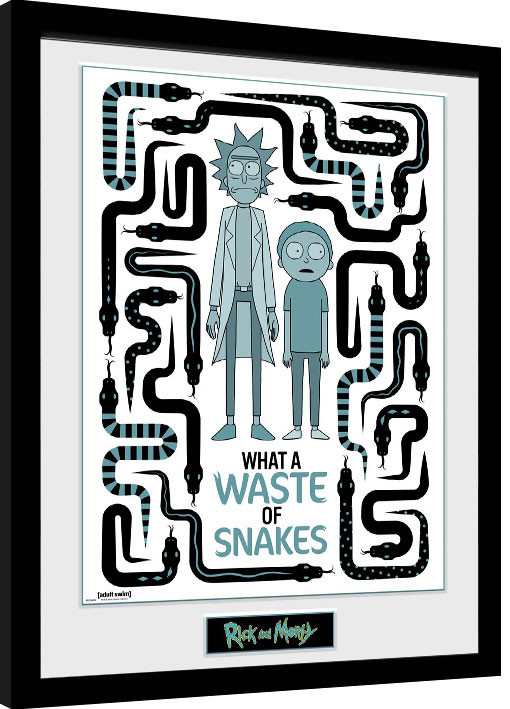 Poster incorniciato Rick & Morty - Waste of Snakes
