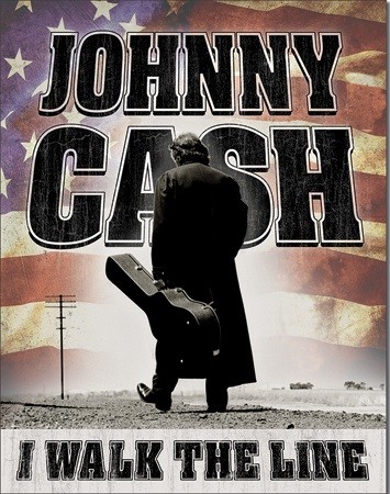 Plechová cedule Johnny Cash - Walk the Line, 32x41 cm