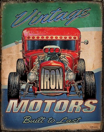 Metallschild Vintage Motors