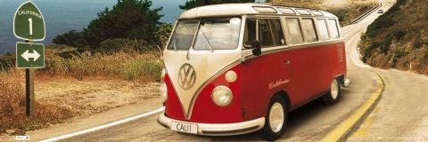 Plakát Californian Camper - Route one