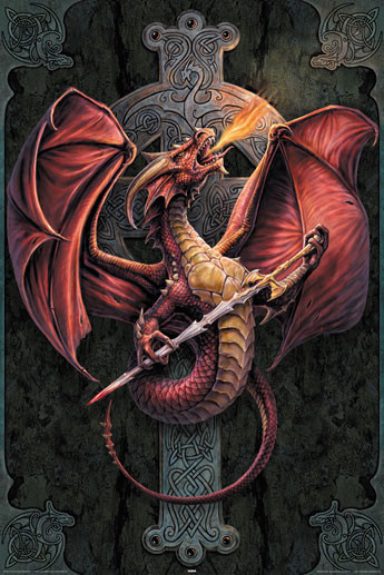 Poster ANNE STOKES - celtic dragon