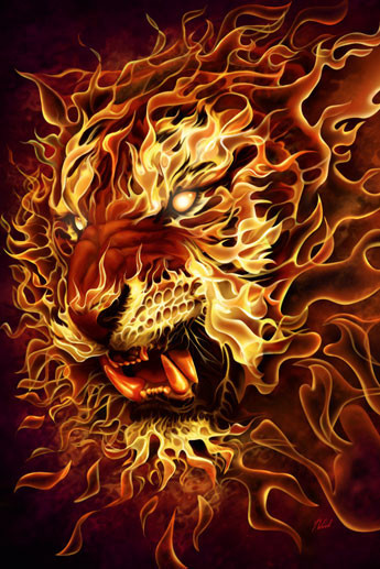 Poster Fire lion