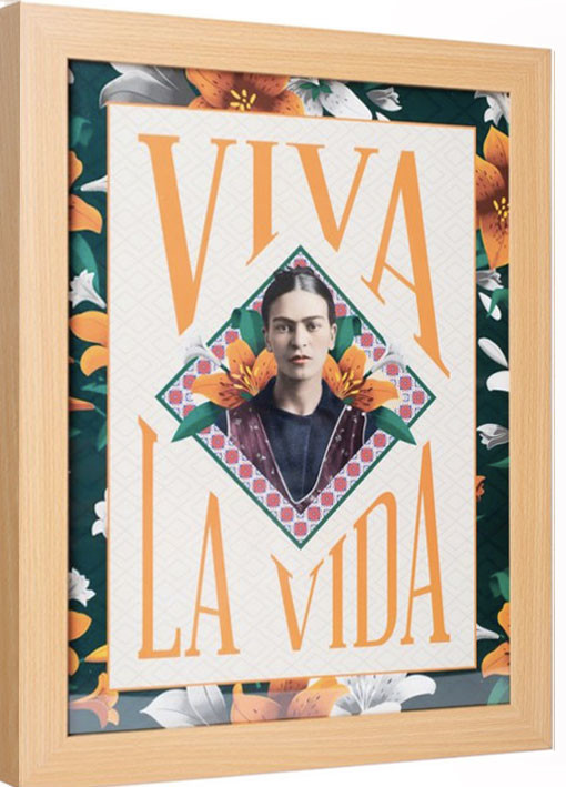 Poster incorniciato Frida Kahlo - Viva La Vida