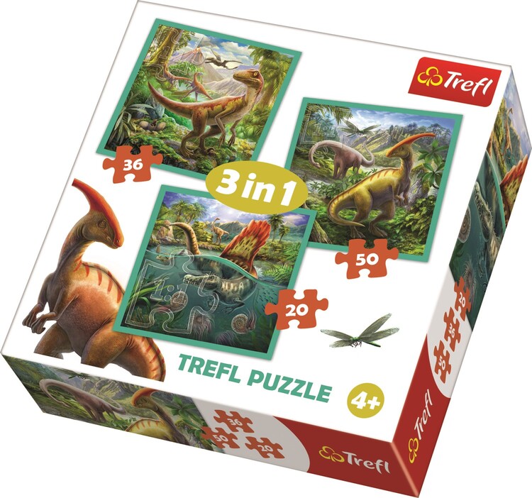 Puzzle Neobyčejný svět dinosaurů 3v1