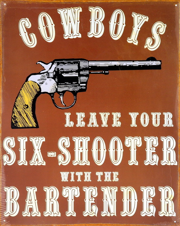 Metallschild COWBOYS & GUNS