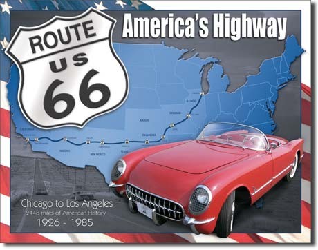 Metallschild ROUTE 66 - 1926-1985