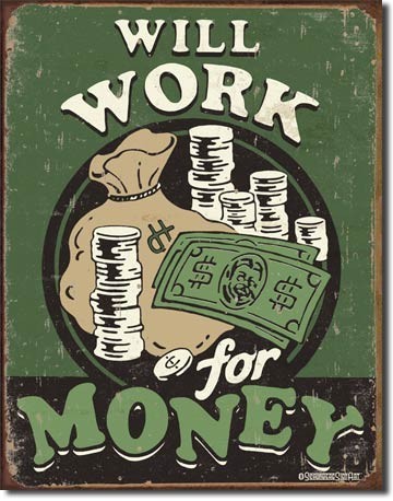 Metallschild SCHOENBERG - work for money