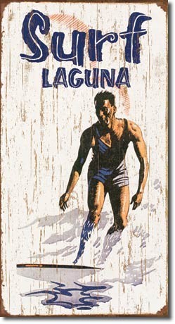 Metallschild SURF - laguna