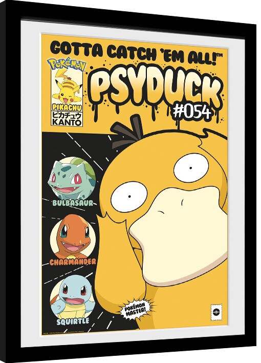 Rámovaný plakát Pokemon - Psyduck Comic