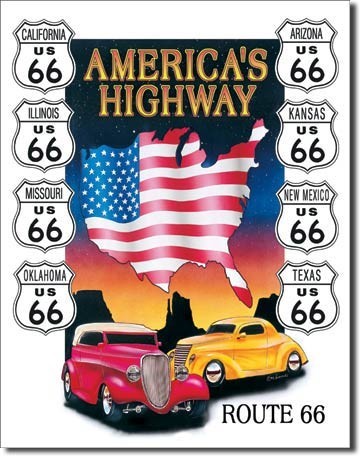 Metallschild AMERICAS HIGHWAY