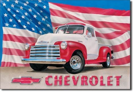 Metallschild CHEVY 51 - pick up