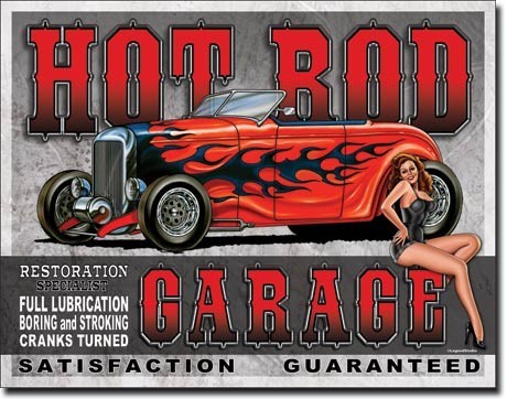 Metallschild LEGENDS - hot rod garage